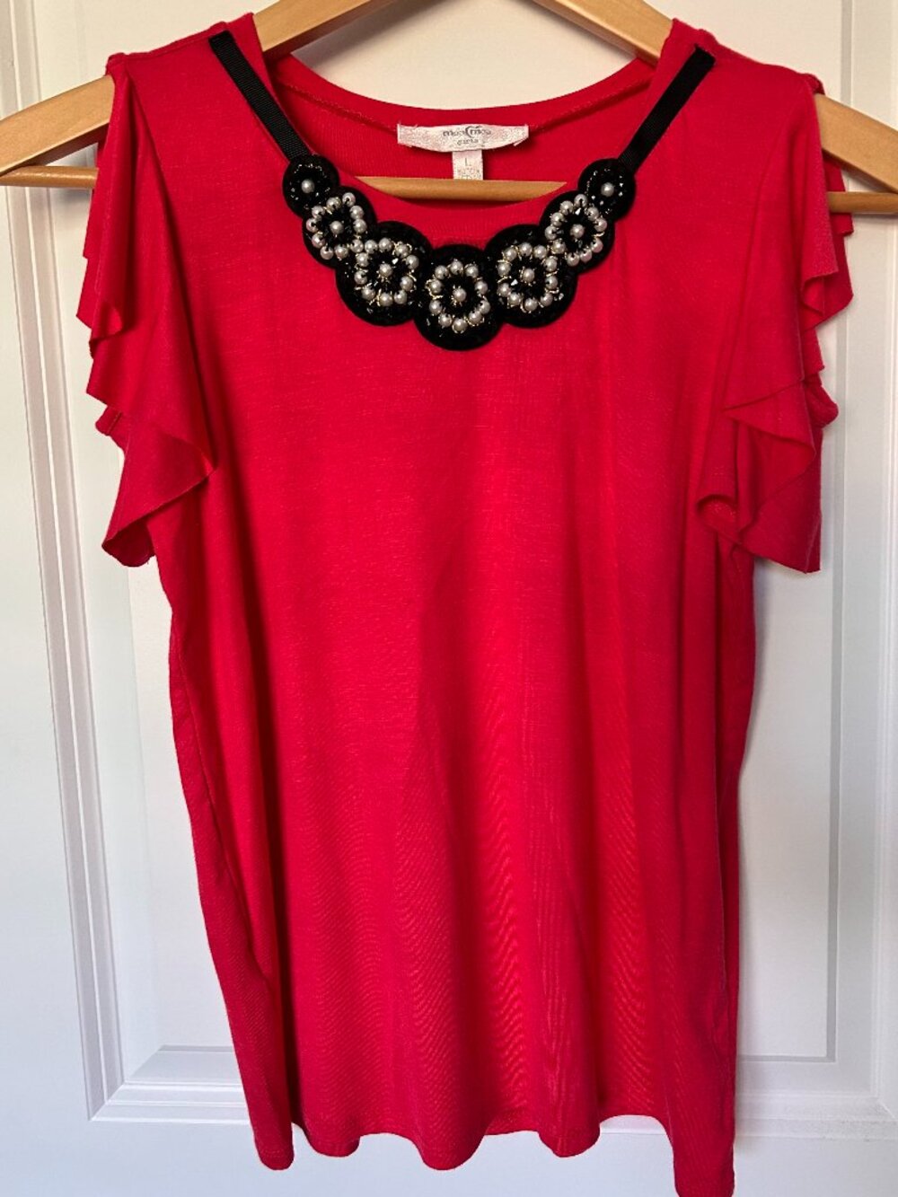Moa Moa Girls Flutter Sleeve Top Size L